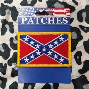 Confederate Flag Patch with Yellow Border